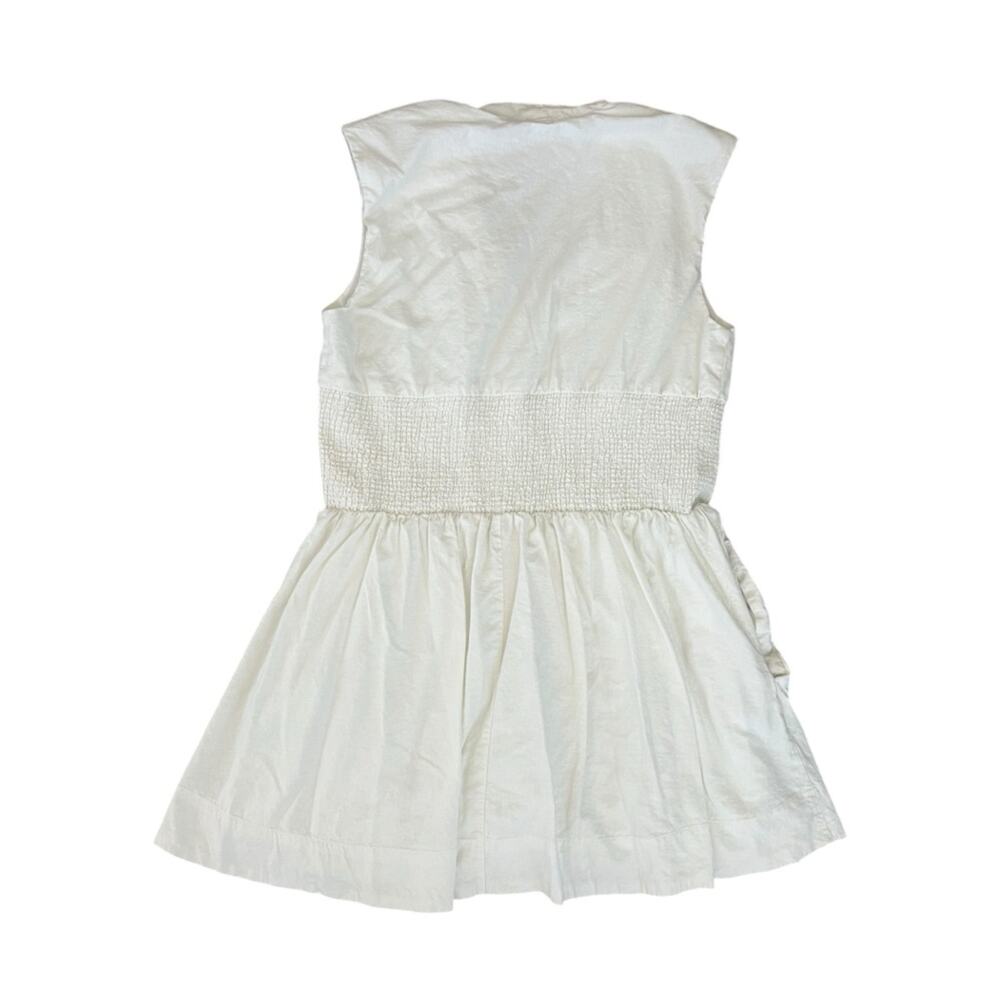 By Anthropologie Women’s Tommie White Cap Sleeve Smocked Front Zip Shirt Dress - Picture 6 of 10